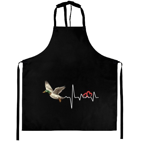 Duck Hunting Love Heartbeat Duck Hunter Aprons