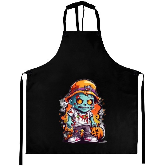 Zombie Frights Halloween and zombies Aprons