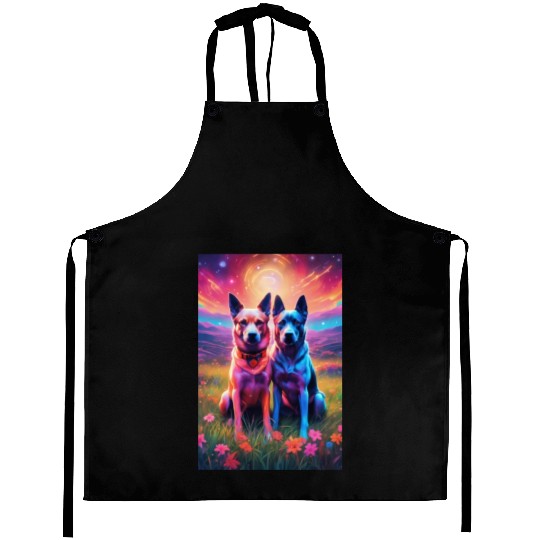 two dogs portrait lushill style artgerm and james Aprons