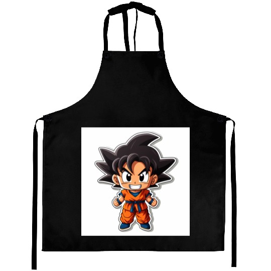 Goku Sticker Happy Bold Colors art toy style Aprons