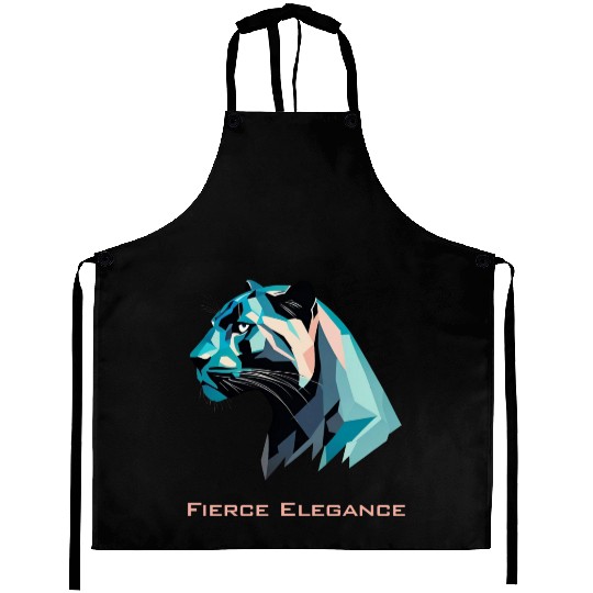 Fierce Elegance Geometric Tiger Design Aprons