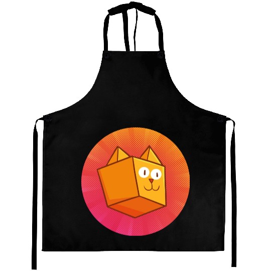 Cute Square Orange Cat Aprons
