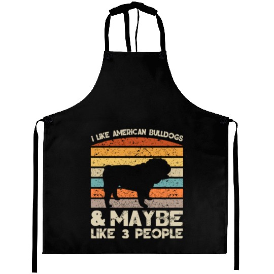 I Like American Bulldogs Retro Clothes And Aprons