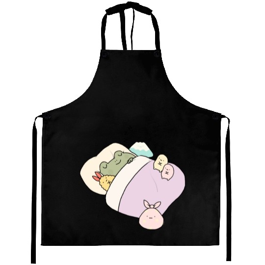 Sleepy Frog With Friends Aprons