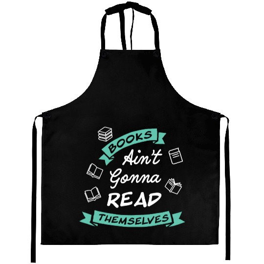 Funny Reading Teacher Bookworm Bookstore Book Aprons