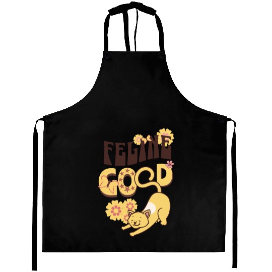 feeling good cat Aprons