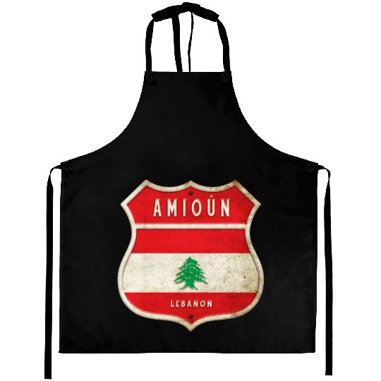 Amioun Lebanon coat of arms flags design Aprons