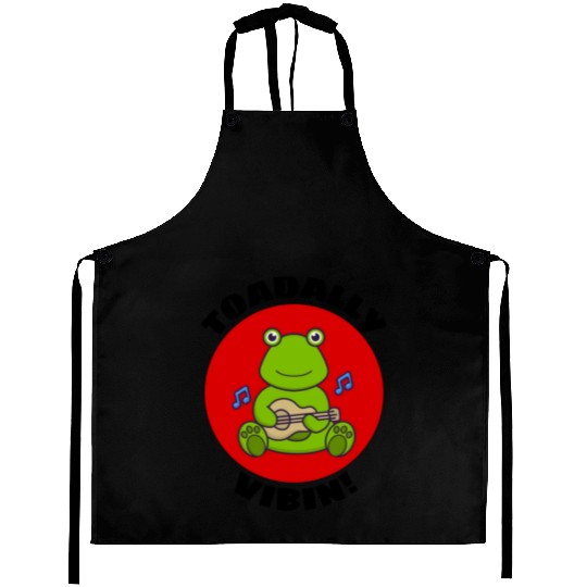 Toadally Vibin Toad Pun Aprons