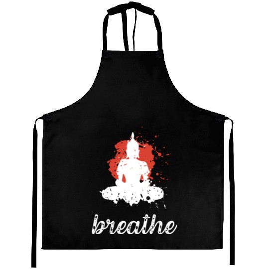 Breathe quote Buddha graphic Aprons