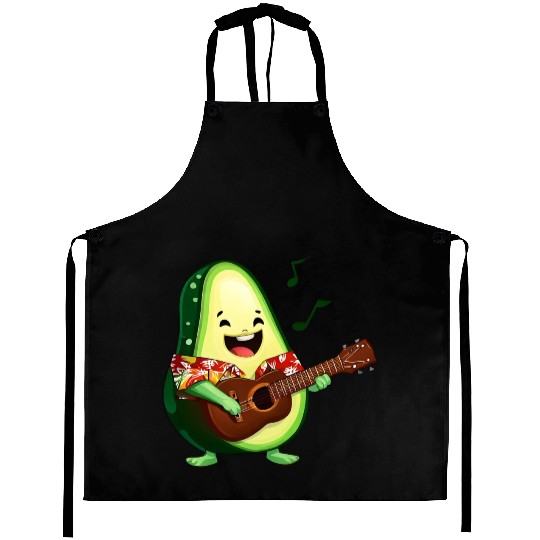 Tropical avocado with guitar Aprons