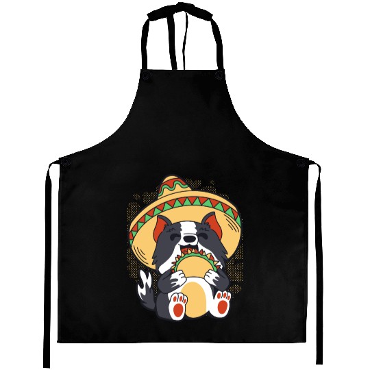 Cinco De Mayo Cat and Tacos Lover Funny Design Aprons