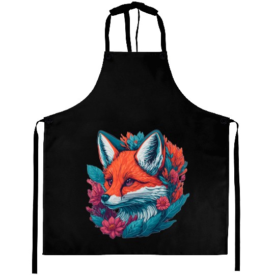 Fox Cub with Flowers Aprons