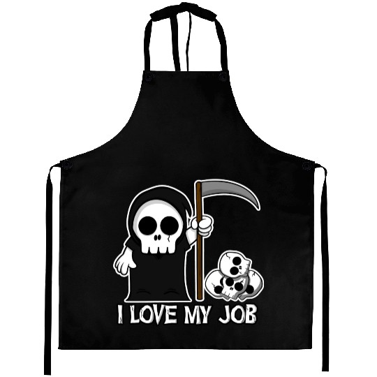 Death Grim Reaper I Love My Job Cute And Creepy Aprons