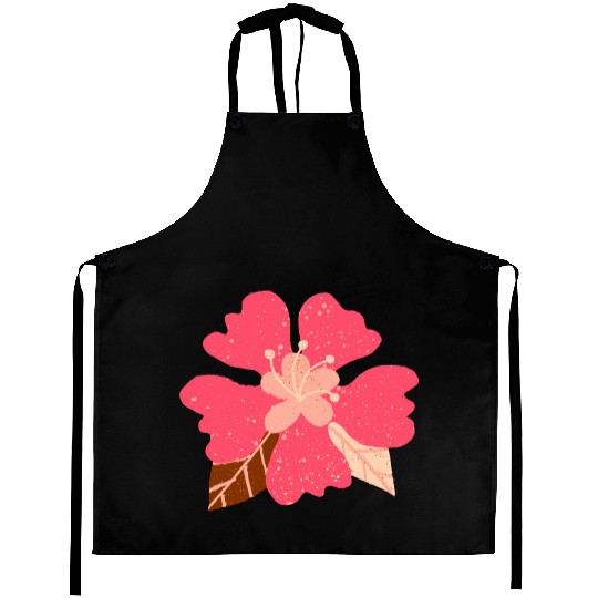 Hot Pink Hibiscus Flower Aprons