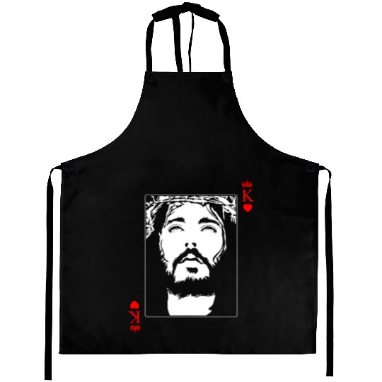Jesus Is King Jesus King Of Hearts Card Christian Aprons