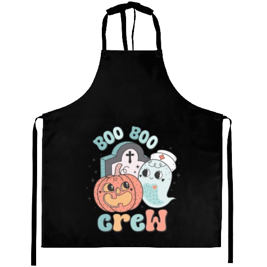 Boo Boo Crew Nurse Funny Ghost Women Halloween Aprons