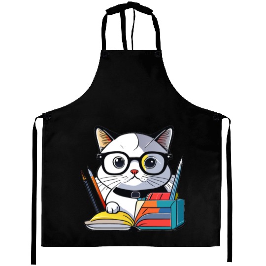 Back to school cat Aprons