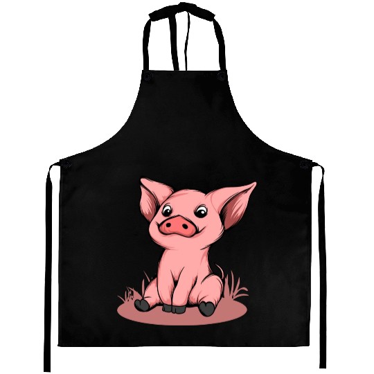 Cute Funny Happy Piglet Graphic Pig Lover Gift Aprons