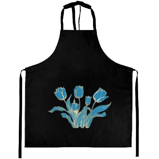 Tulips Blue Florist Flowers Tulip Aprons
