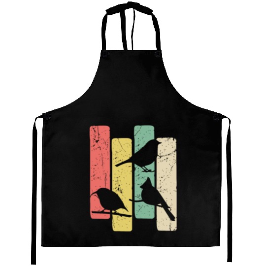 Birds Art Budgie Heron Sparrow Robin Hummingbird Aprons