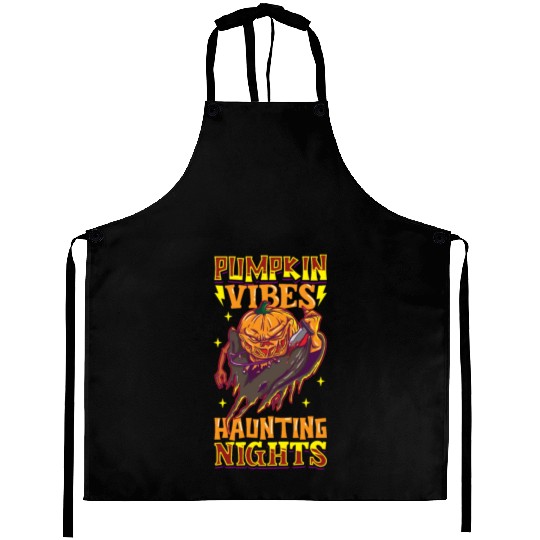 Scary Pumpkin Halloween Costume Autumn Fall Gift Aprons