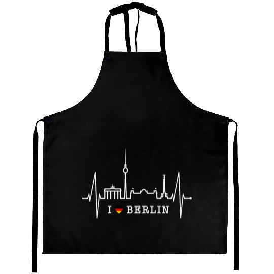 Berlin Skyline Heartbeat Germany Fan I Love Berlin Aprons