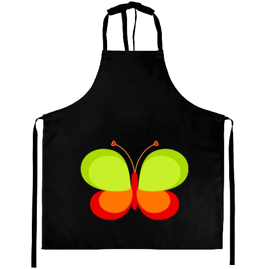 Green And Orange Butterfly Aprons