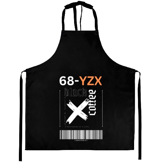 black coffee barcode Aprons