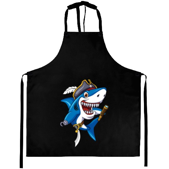 Cute Shark Pirate Decor Lazy Halloween Aprons