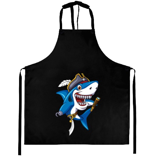 Cute Shark Pirate Decor Lazy Halloween Aprons