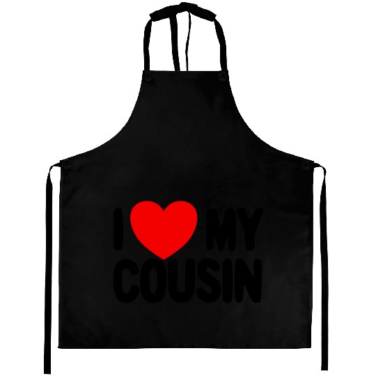 I Love My Cousin Red Heart Redneck Love My Cousin Aprons