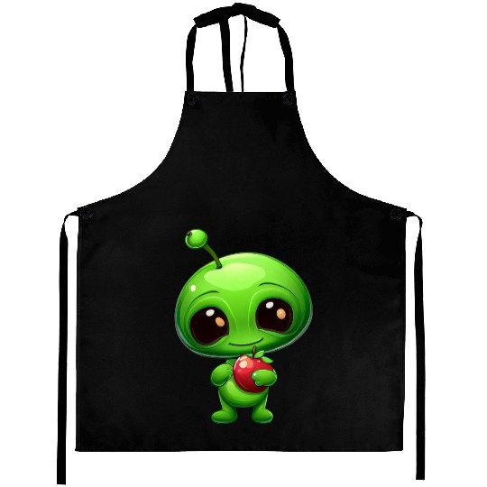 Green Alien Apple: Unexpected Fusion Aprons