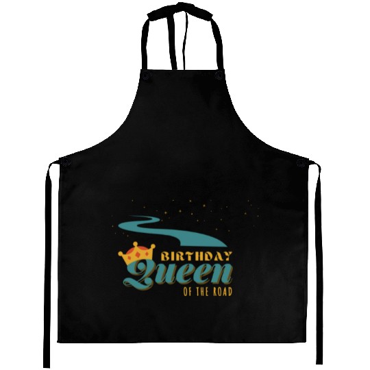 Birthday Gift For Her Queen Of The Road Running Qu Aprons