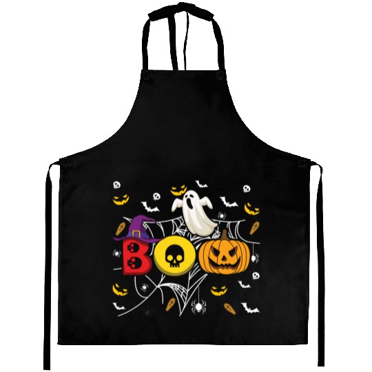 Boo Pumpkin Bat Ghost Funny Lazy Creepy Halloween Aprons