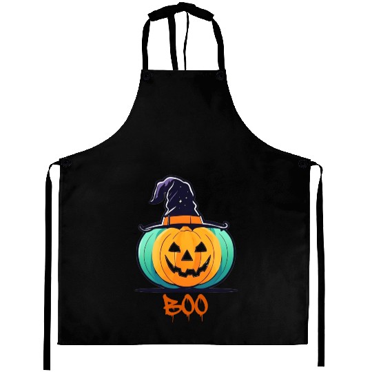 Creepy Halloween Wizard Pumpkin Aprons