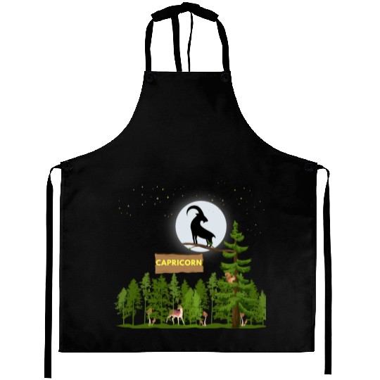 Zodiac Sign Capricorn Astrology Wild Forest Aprons