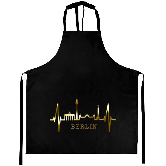 Berlin Skyline Heartbeat Germany Fan I Love Berlin Aprons