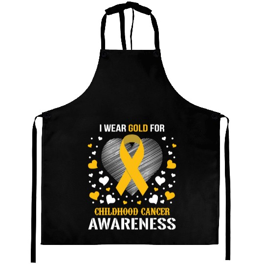 I Wear Childhood Cancer Awareness Supporter Ribbon Aprons