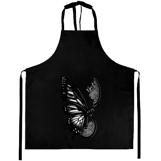 Butterfly-skull design Aprons