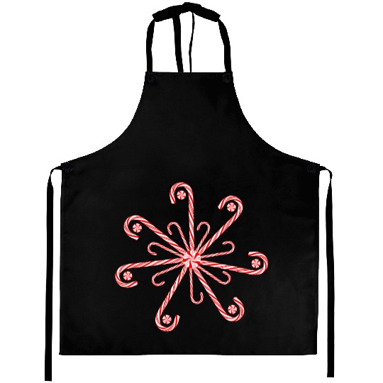 Peppermint Candy Cane Snowflake Aprons