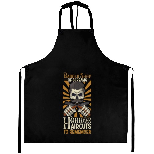 Horror Barber Spooky Hairdresser Hairstylist Hair Aprons