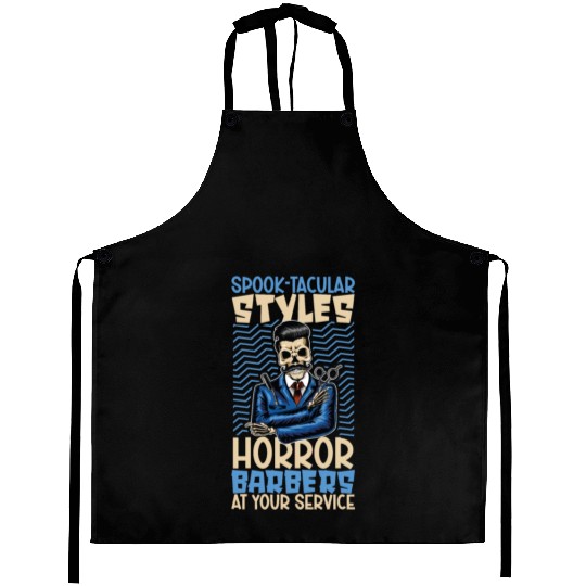 Horror Barber Spooky Hairdresser Hairstylist Hair Aprons