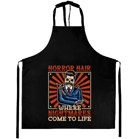 Horror Barber Spooky Hairdresser Hairstylist Hair Aprons