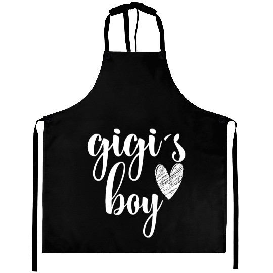 Funny Matching Gigi Boy for Grandma Whit Boy Aprons