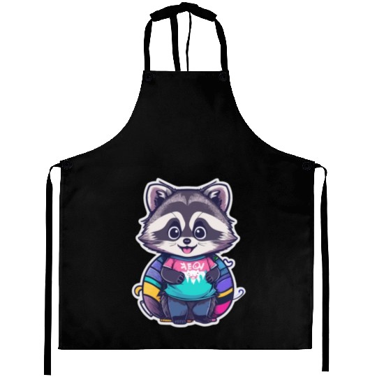 Kawai Happy Raccoon Aprons