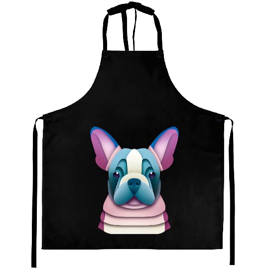 French Bulldog Paper Art Aprons