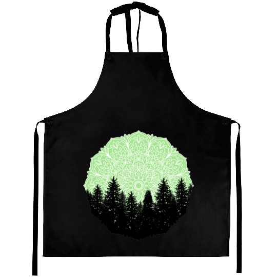 Green Forest Mandala Pacific Northwest Aprons