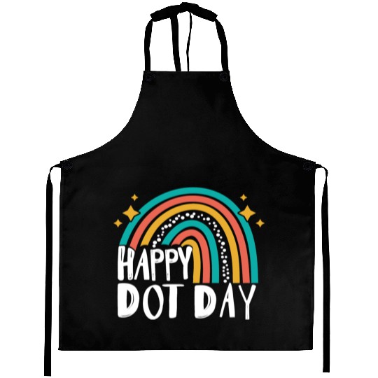 Happy Dot Day Rainbow Polka Dot International Aprons