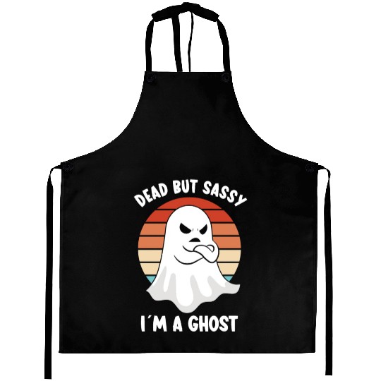 Ghost Hunter Funny Ghost Angry Ghost Halloween Aprons