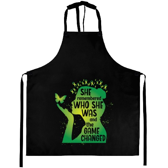 Mental Health Green Ribbon Butterfly Aprons